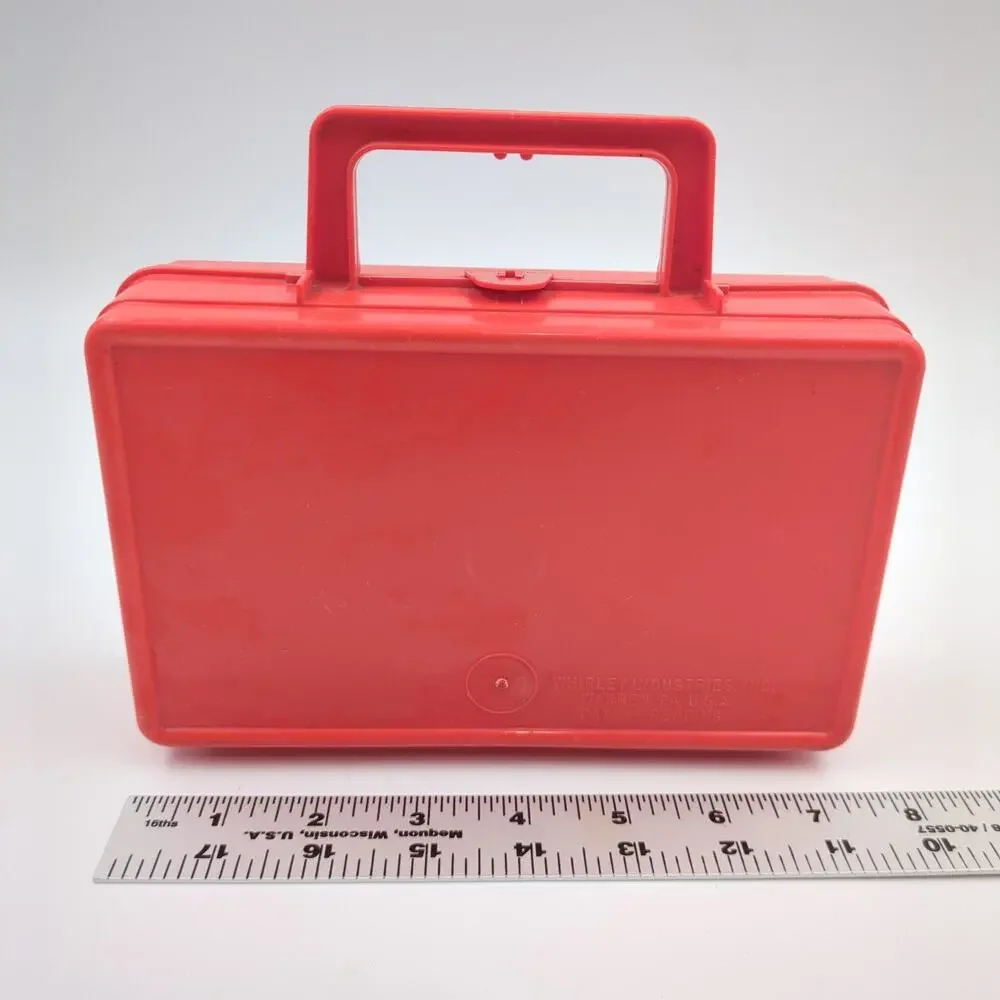 Vintage Chuck E. Cheese's Red Plastic Lunch Box Whirley Industries USA 1970s 80s